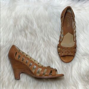 MICHAEL Michael Kors Leather Peep Toe Heel Sz 7